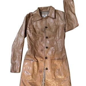 Long genuine leather jacket